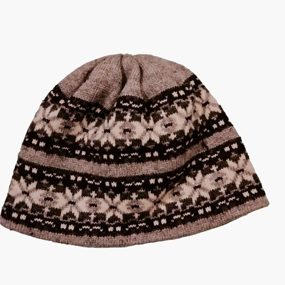 Knit Beanie Hat Eco Friendly Wool Blend Black Gray The Renewable Resource USA - Picture 2 of 7